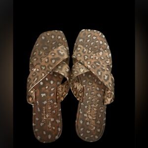 MATISSE Anthropologie Jelly Slide Leopard Animal Print Sandals 7M
